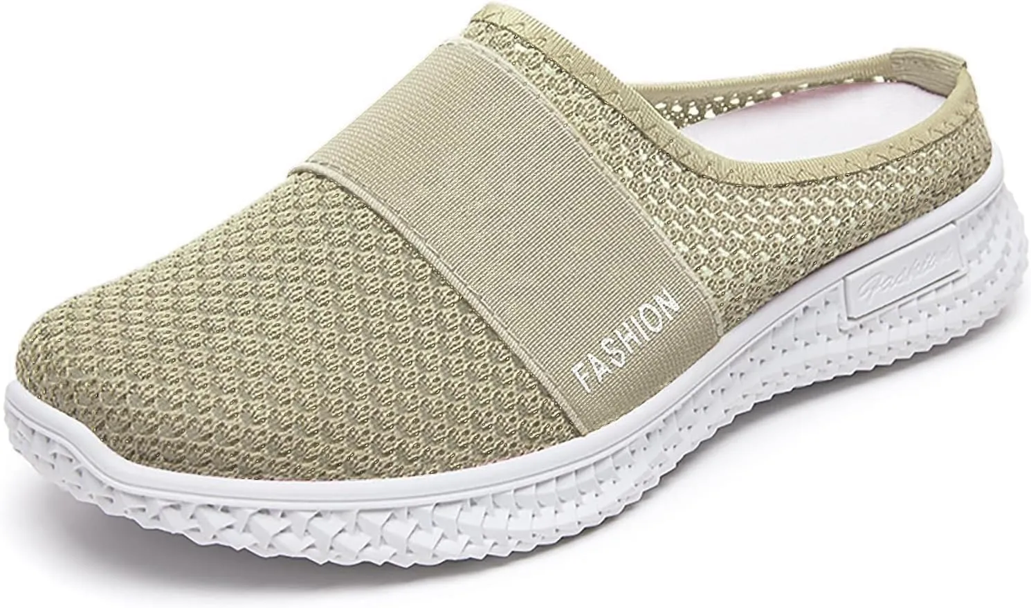 Orthopedic Loafers for Women Summer Breathable Mesh Hollow Out Closed Toe Open Back Slip On Walking Shoes Casual Lightweight Soft Soles Slippers with Arch Support
