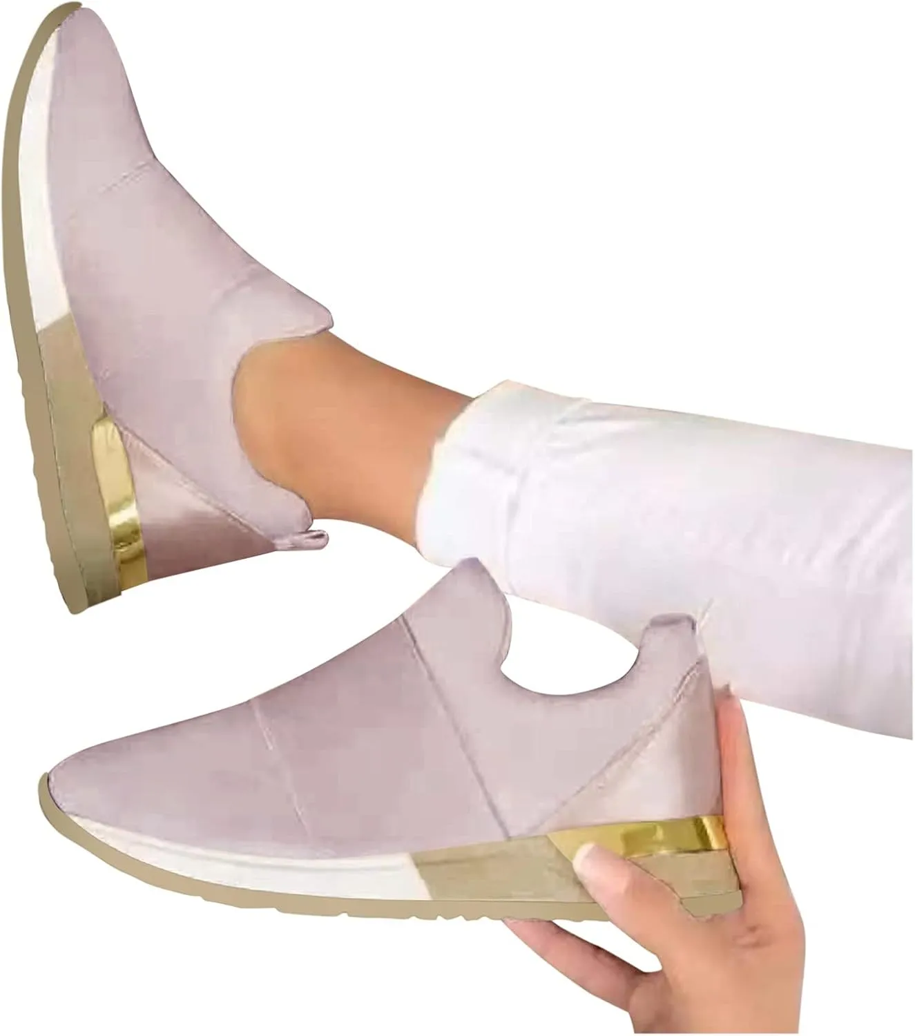 Orthopedic Navy Wedge Shoes for Women Dressy Womens Non Slip Work Shoes Slip Ons Fashion Sneakers Shoes for Women Black Minimalist Trail Running Shoes Women Zapato Tenis Antiderrapante para Mujer