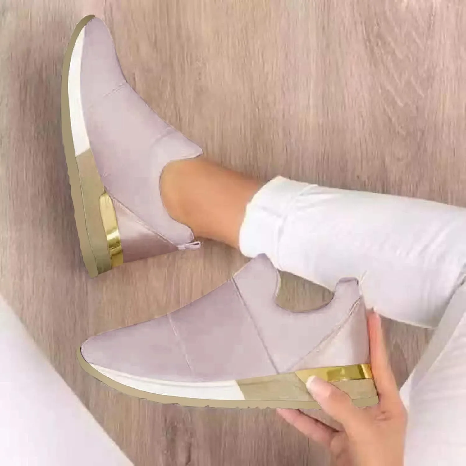 Orthopedic Navy Wedge Shoes for Women Dressy Womens Non Slip Work Shoes Slip Ons Fashion Sneakers Shoes for Women Black Minimalist Trail Running Shoes Women Zapato Tenis Antiderrapante para Mujer