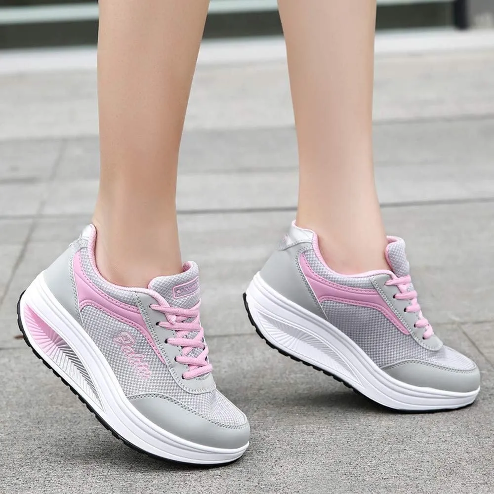 Platform Sneakers for Women Slip On Women's Slip On Shoes Black Leather Walking Shoes for Women Wide Width Women's Sneakers Size 10 1/2 Zapatos De Trabajo para Mujeres Confortables
