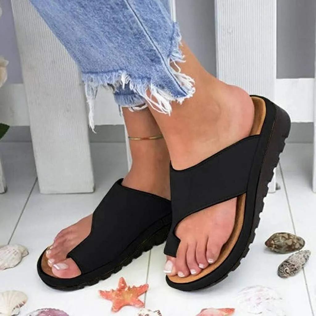 Sandals for Women Platform,Women Casual Non-Slip Soft Solid Print Slip-on Flip-Flop Slippers Sandals Travel Beach Flip Flops
