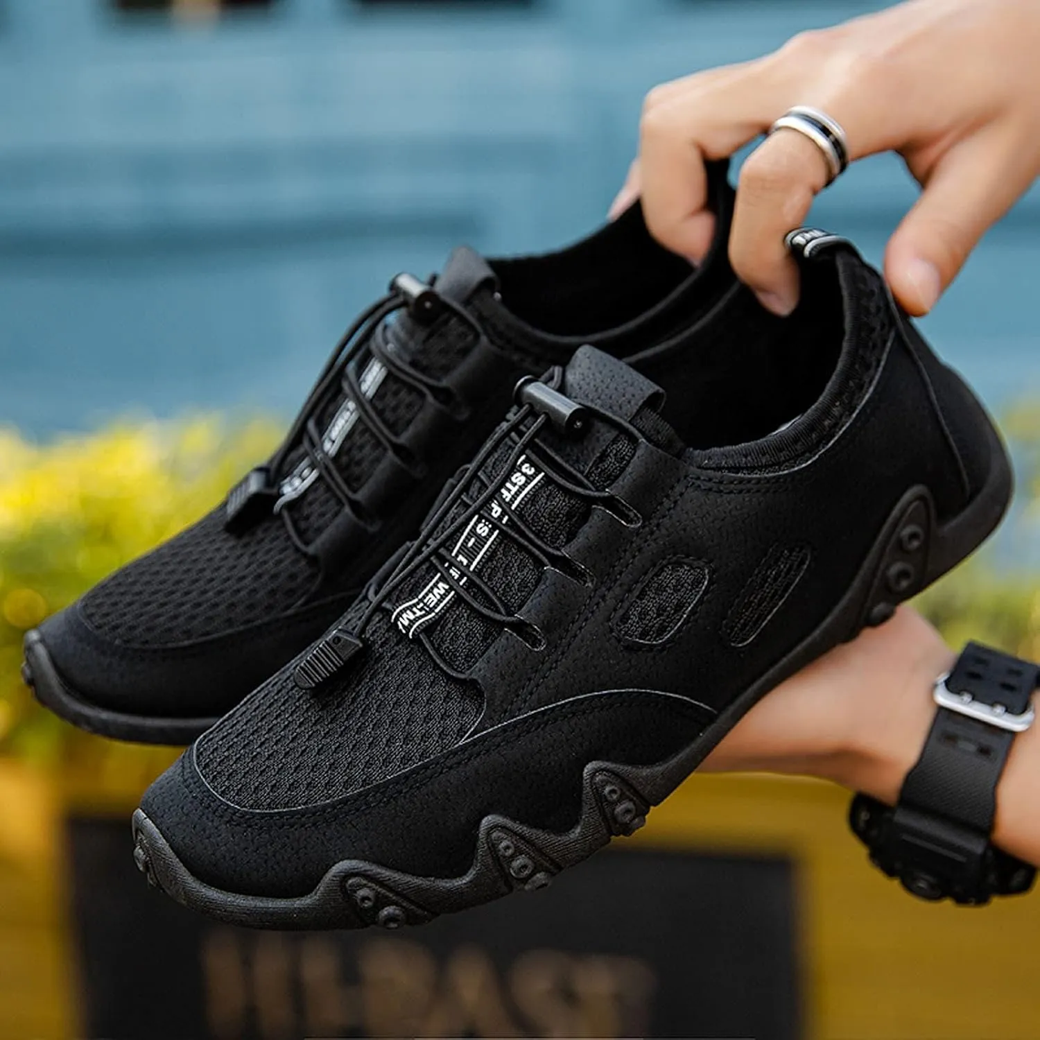 SBGMoSJ Womens Running Shoes Lightweight Slip On Walking Shoes Women Black Fall Casual Shoes for Women 2023 Running Sneakers for Women 2023 Black Comfy Shoes for Women Slip On