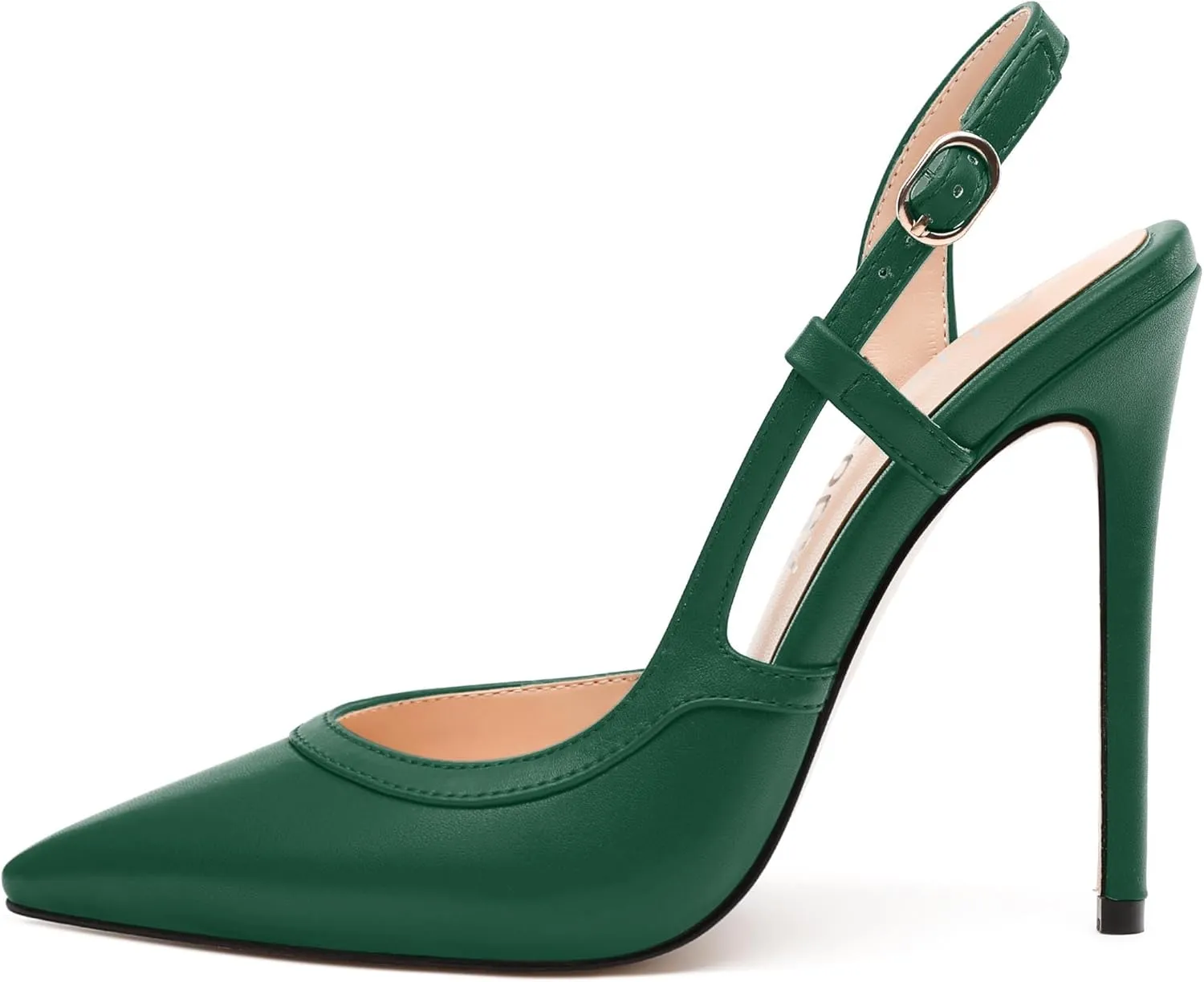 SKYSTERRY Women's Slingback Heels Closed Pointed Toe 4.7-Inch Stiletto High Heeled Pumps Sexy Wedding Party Office Work Dress Shoes