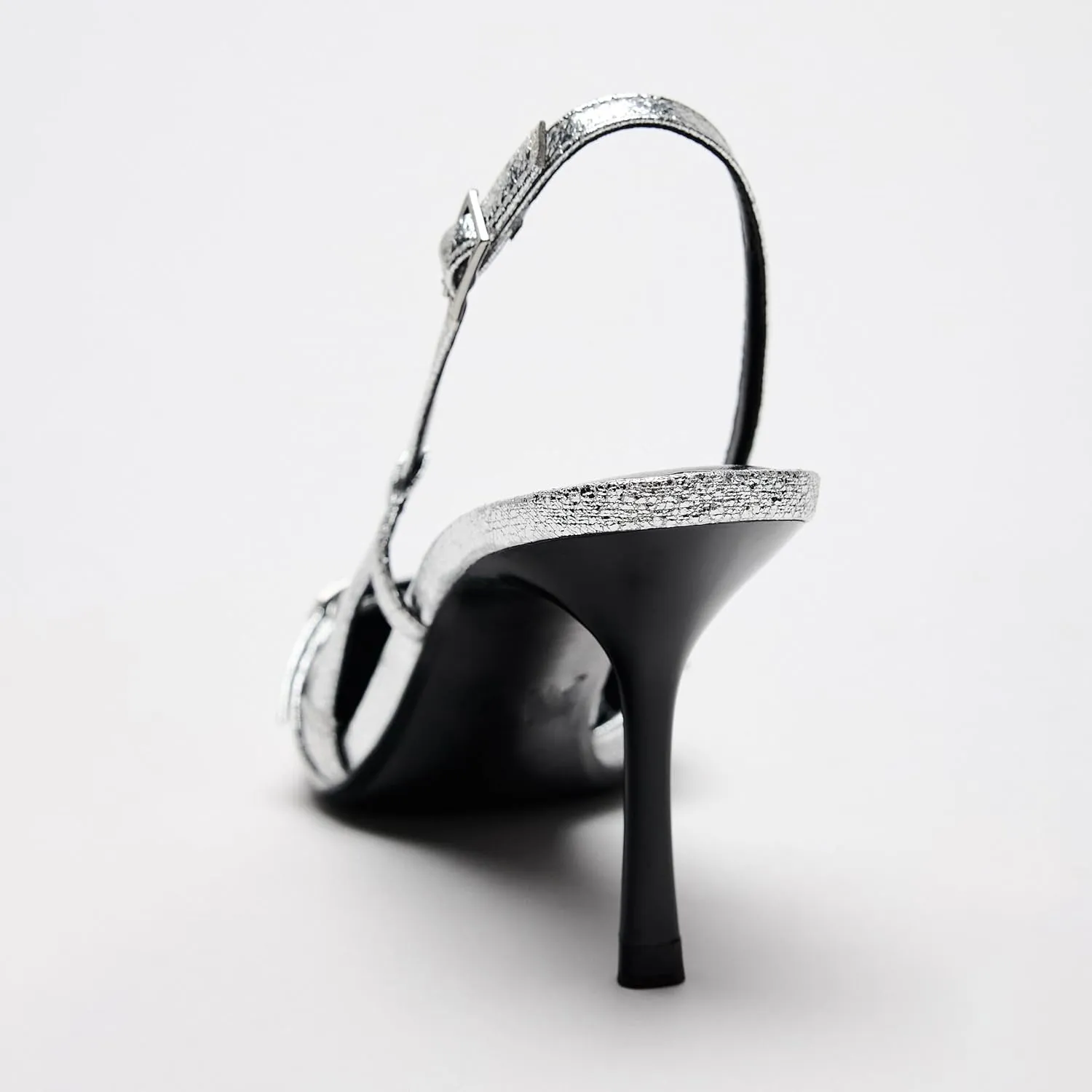 Slingback Heels for Women Closed Pointed Toe Kitten Dress Pumps with Buckle Straps Stiletto Work High Heels Denim Heeled Sandal