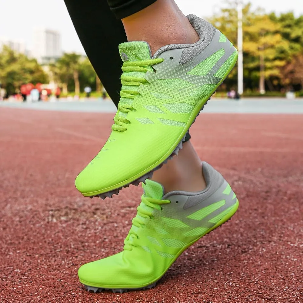 THESTRON Men Women Kids Track and Field Shoes Professional 8 Spikes Running Racing Sneakers Breathable Lightweight Sprinting Shoes
