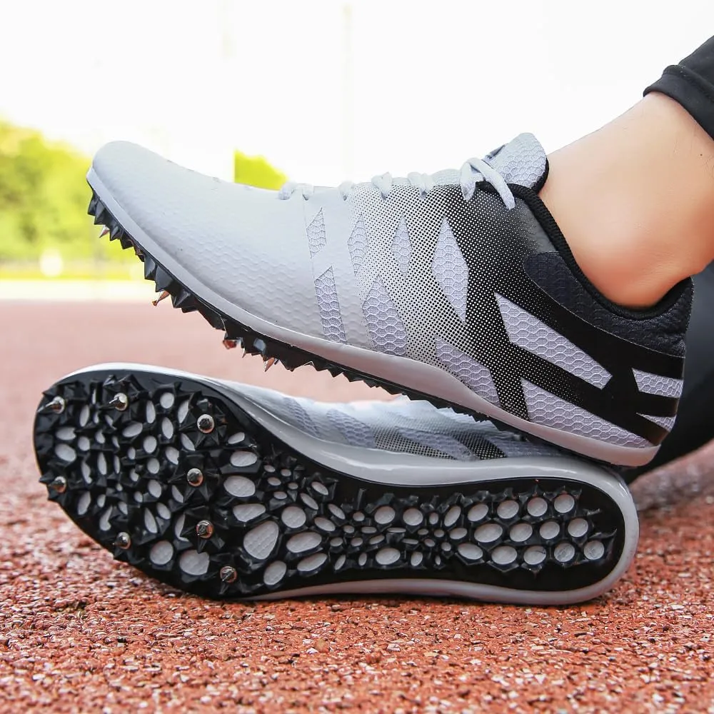 THESTRON Men Women Kids Track and Field Shoes Professional 8 Spikes Running Racing Sneakers Breathable Lightweight Sprinting Shoes