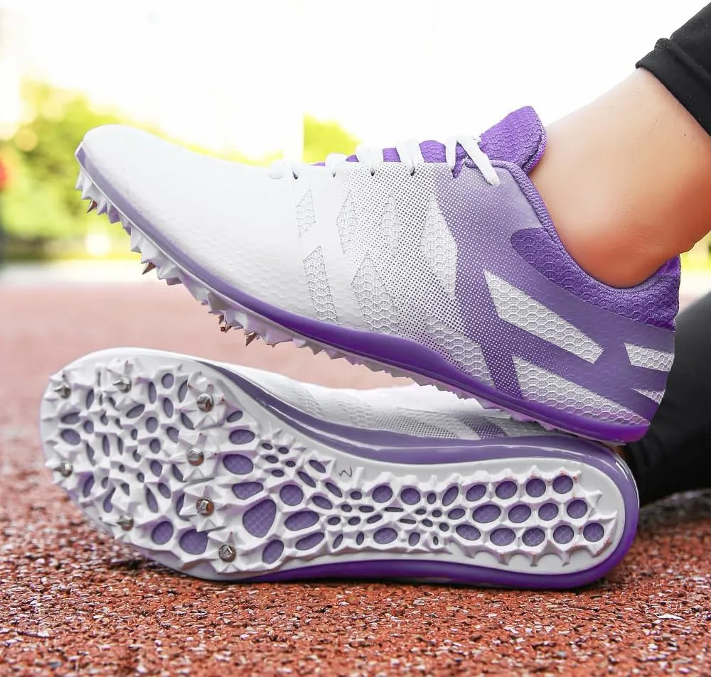 THESTRON Men Women Kids Track and Field Shoes Professional 8 Spikes Running Racing Sneakers Breathable Lightweight Sprinting Shoes