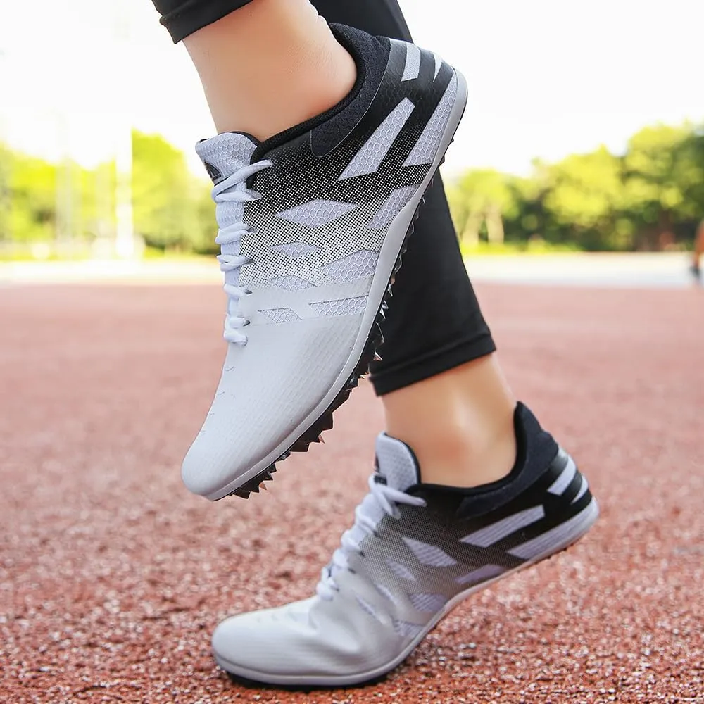 THESTRON Men Women Kids Track and Field Shoes Professional 8 Spikes Running Racing Sneakers Breathable Lightweight Sprinting Shoes