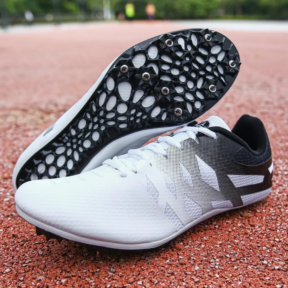 THESTRON Men Women Kids Track and Field Shoes Professional 8 Spikes Running Racing Sneakers Breathable Lightweight Sprinting Shoes