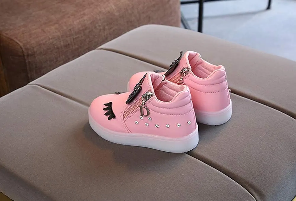 Toddler Girls Led Boots Kids Light Up Sneakers Flashing Breathable Casual Sport Walking Shoes Outdoor Water Shoes