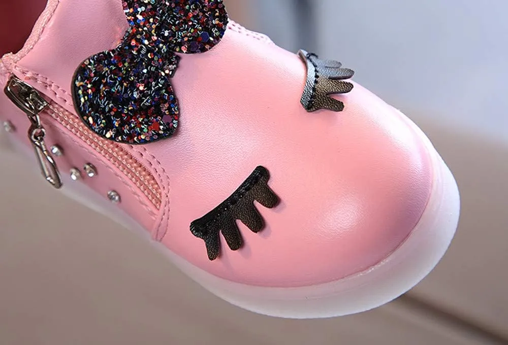 Toddler Girls Led Boots Kids Light Up Sneakers Flashing Breathable Casual Sport Walking Shoes Outdoor Water Shoes