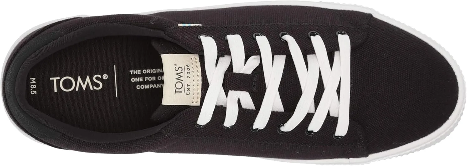 TOMS Mens Carlson Lace Up Sneakers Shoes Casual - Black