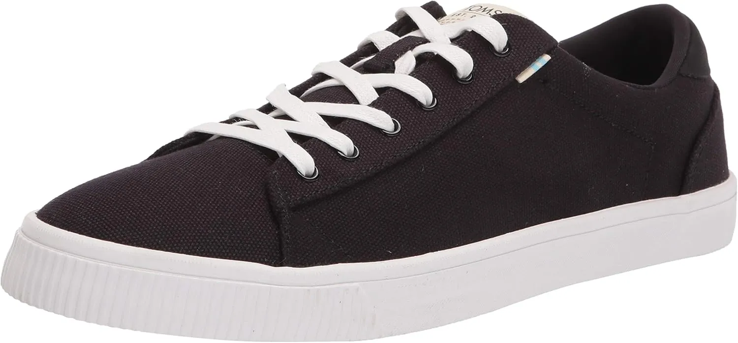 TOMS Mens Carlson Lace Up Sneakers Shoes Casual - Black