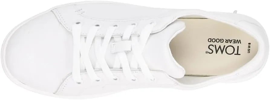 TOMS Womens Kameron Lace Up Sneakers Shoes Casual - White
