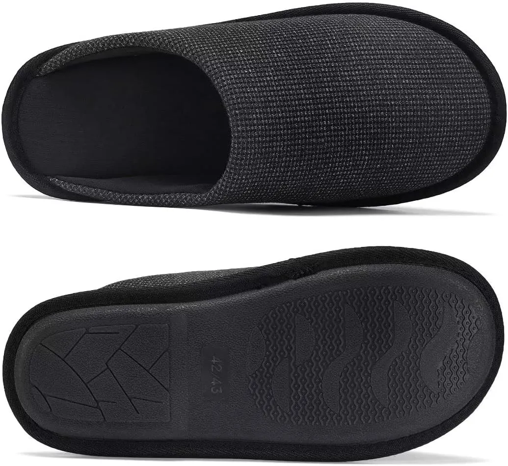TUOBUQU Mens House Slippers Soft Cozy Bedroom Slippers