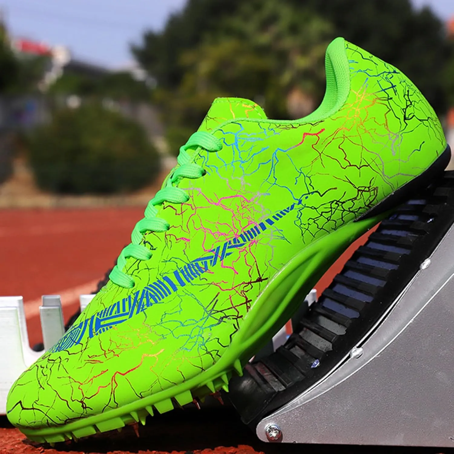 UYO Men's Track Shoes Spikes Sprint Sneakers Athletic Race Jumping Breathable Training Lightweight Track Cleats for Men