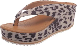 Wedge Sandals for Women 2024 Comfortable Platform Thong Flip Flops Casual Summer Dress Sandals Slip On Beach Slippers
