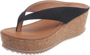 Wedge Sandals for Women 2024 Comfortable Platform Thong Flip Flops Casual Summer Dress Sandals Slip On Beach Slippers
