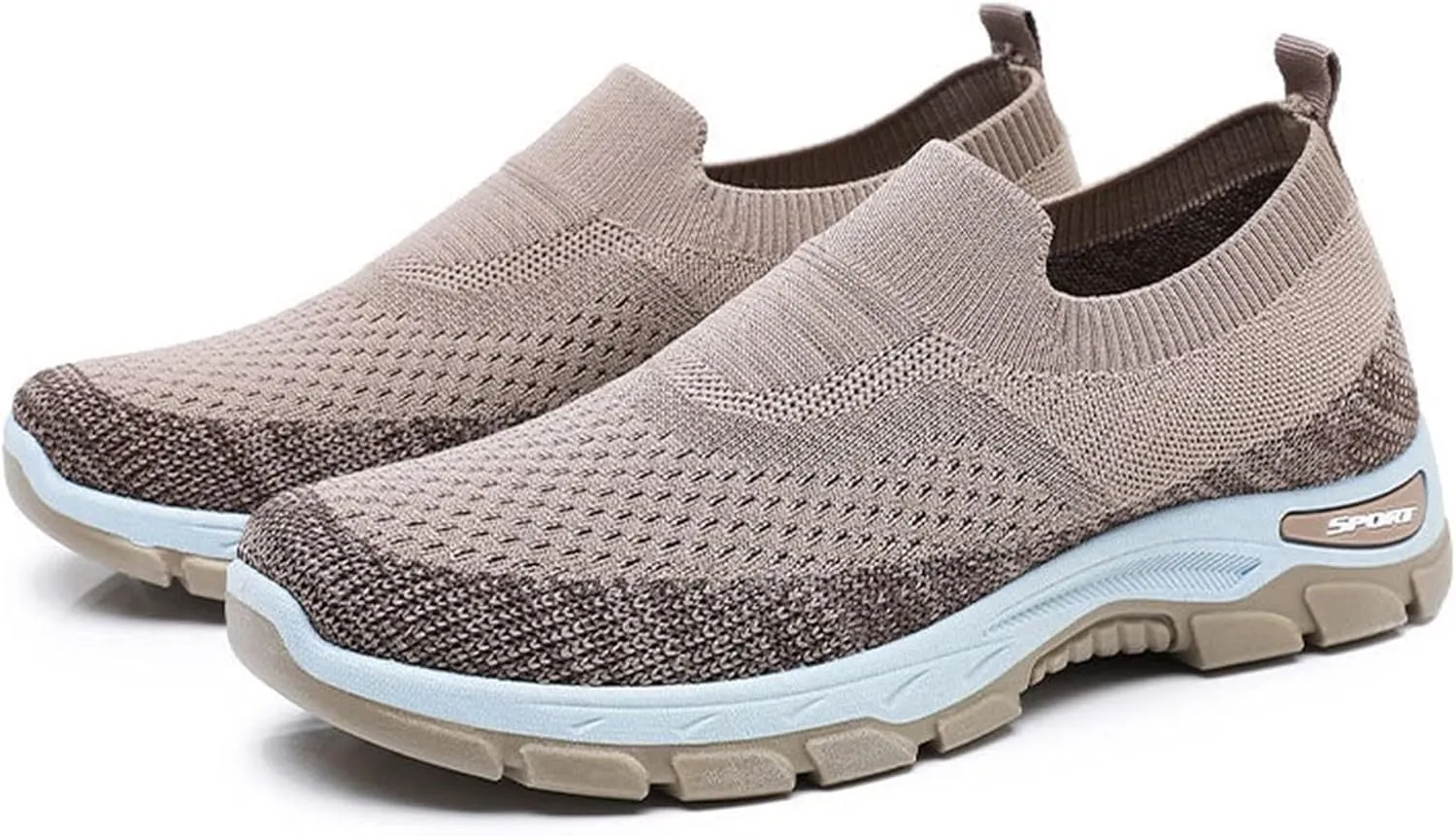 Women Walking Shoes Slip-On Breathable Mesh Sneaker Women's Comfortable Casual Ladies Cushion Athletic Running Shoes