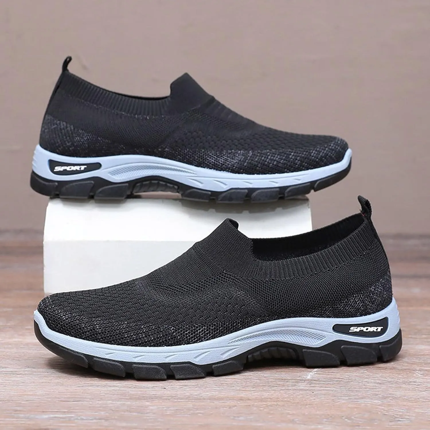 Women Walking Shoes Slip-On Breathable Mesh Sneaker Women's Comfortable Casual Ladies Cushion Athletic Running Shoes