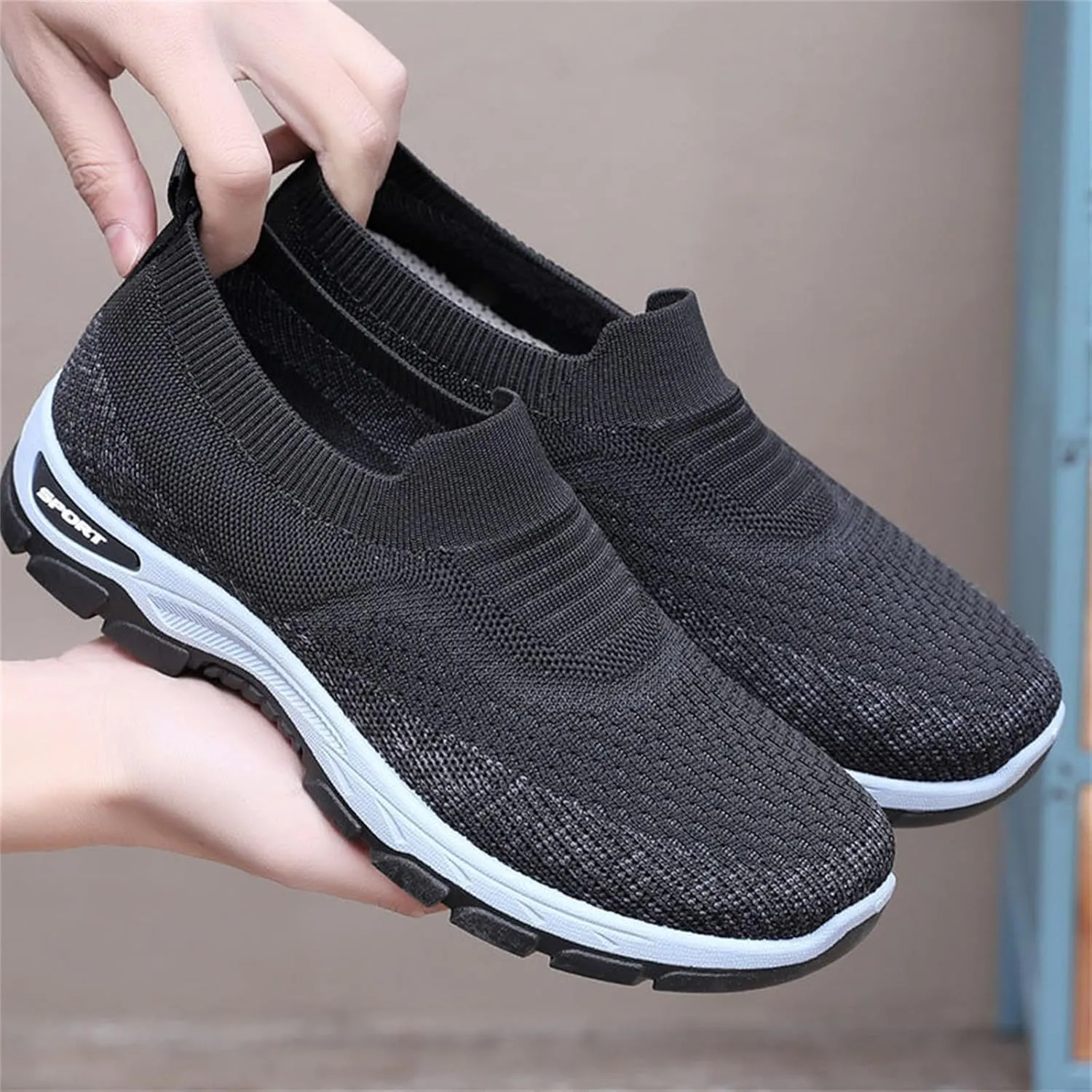 Women Walking Shoes Slip-On Breathable Mesh Sneaker Women's Comfortable Casual Ladies Cushion Athletic Running Shoes