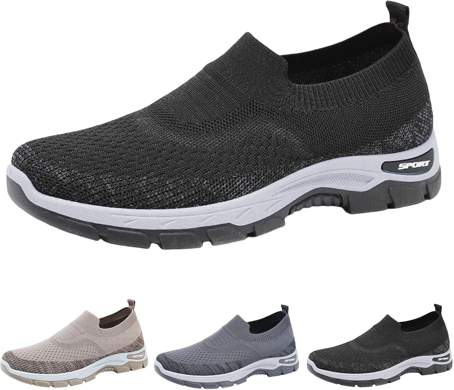 Women Walking Shoes Slip-On Breathable Mesh Sneaker Women's Comfortable Casual Ladies Cushion Athletic Running Shoes