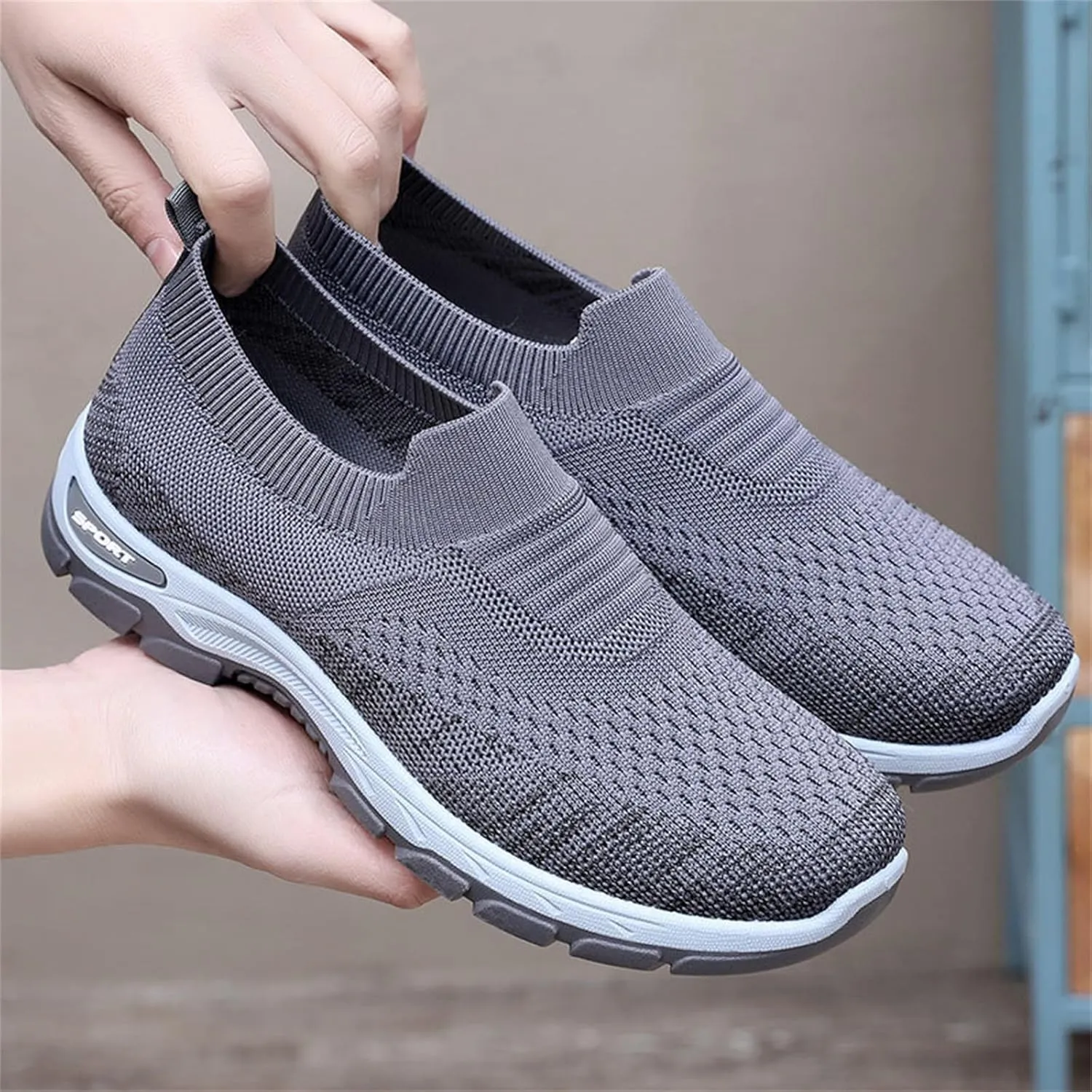 Women Walking Shoes Slip-On Breathable Mesh Sneaker Women's Comfortable Casual Ladies Cushion Athletic Running Shoes