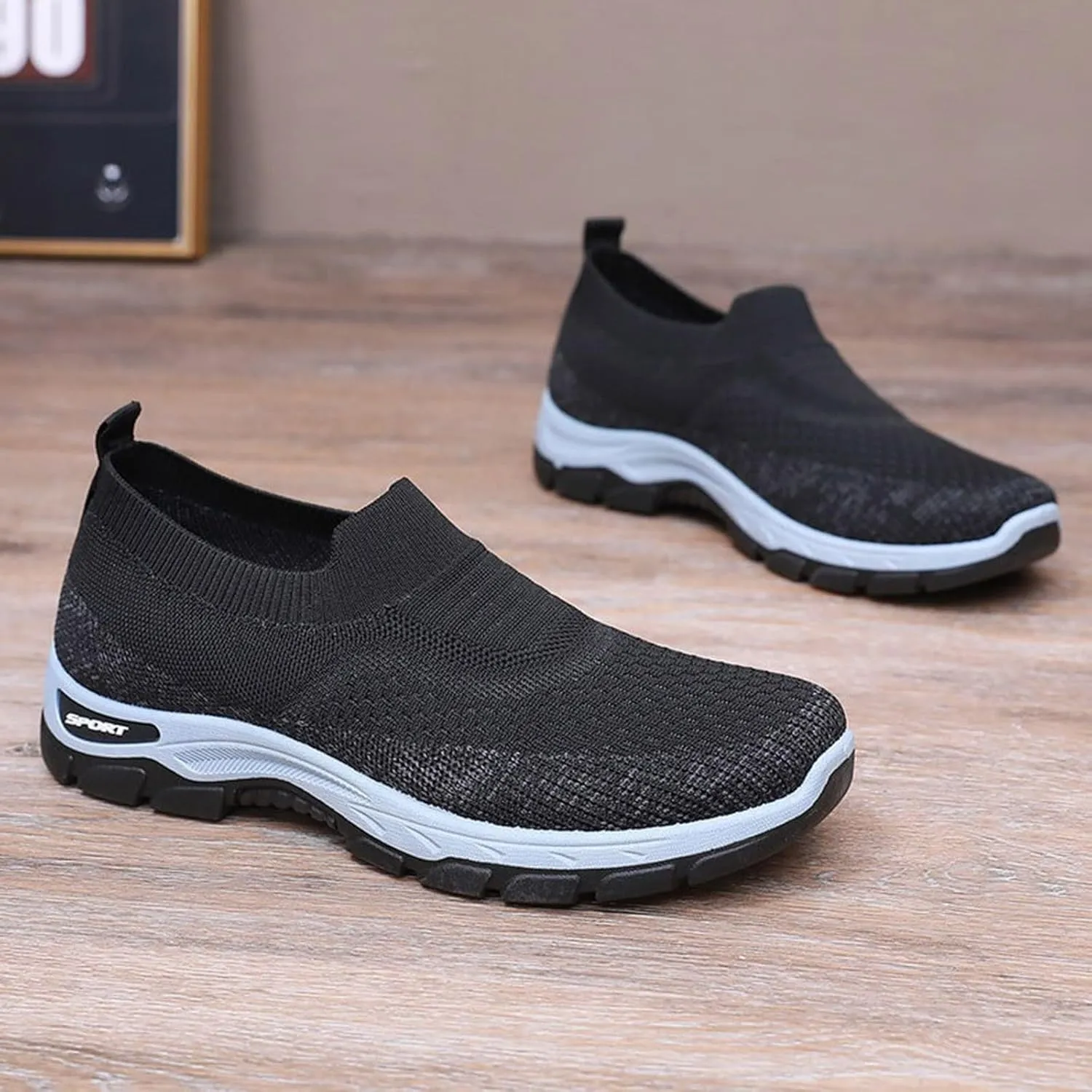 Women Walking Shoes Slip-On Breathable Mesh Sneaker Women's Comfortable Casual Ladies Cushion Athletic Running Shoes