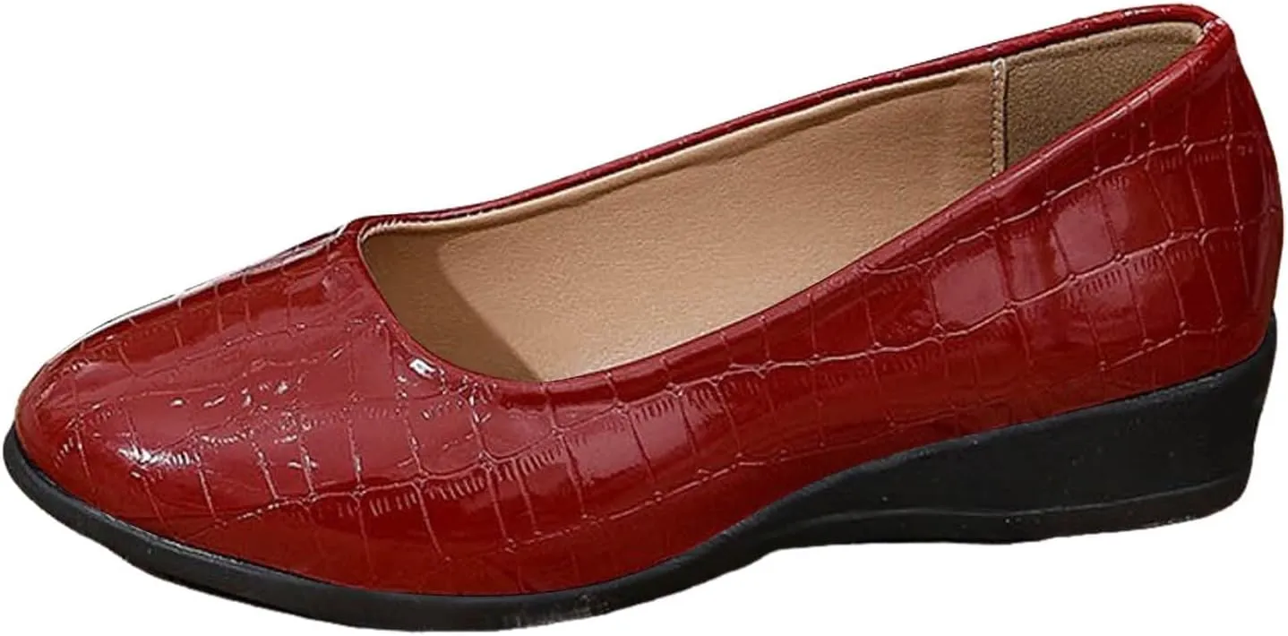 Women's Comfortable Loafers Soft Leather Slip on Casual Outdoor Sandals Round Toe Driving Flat Work Walking Shoes for Women Dressy Low Heels Orthopedic Sandals ﻿