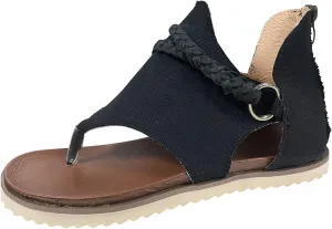 Women's Elastic Ankle Strap Flat Sandals Comfortable Casual Summer Cool Shoes Plantar Fasciitis Sandals