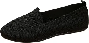 Womens Foldable Knit Penny Loafer Soft Flat Shoes Dressy Slip On Cute Driving Moccasins 2025 New Casual Work Office