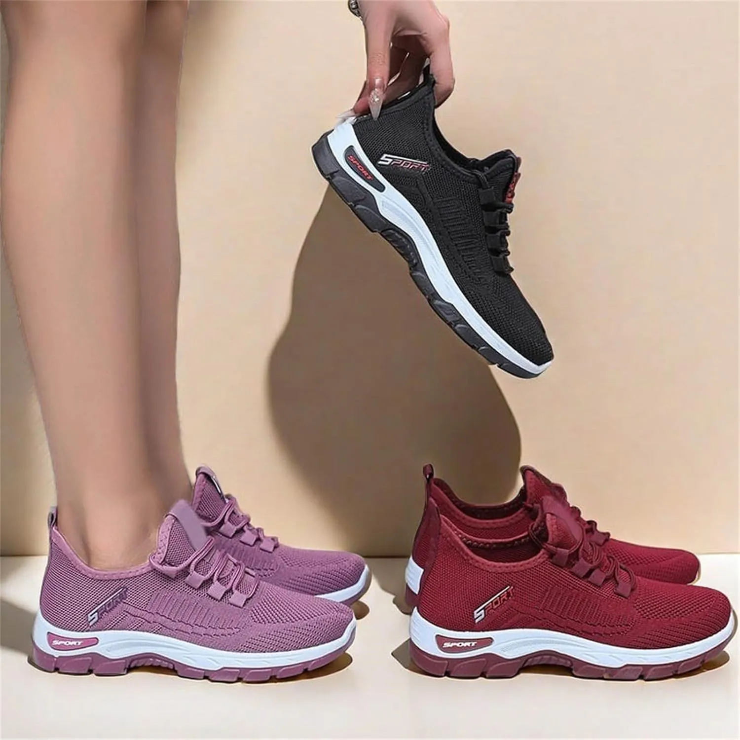Women's Mesh Slip on Sneakers Lightweight Breathable Wide Width Walking Shoes Casual Gym Workout Tennis Footwear