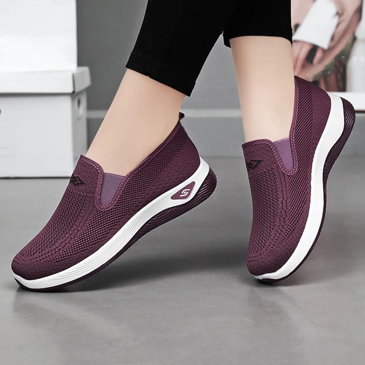 Women's Mesh Slip On Walking Shoes Fashion Sneaker Athletic Shoe Casual Comfortable Loafer Tennis Workout Sneakers
