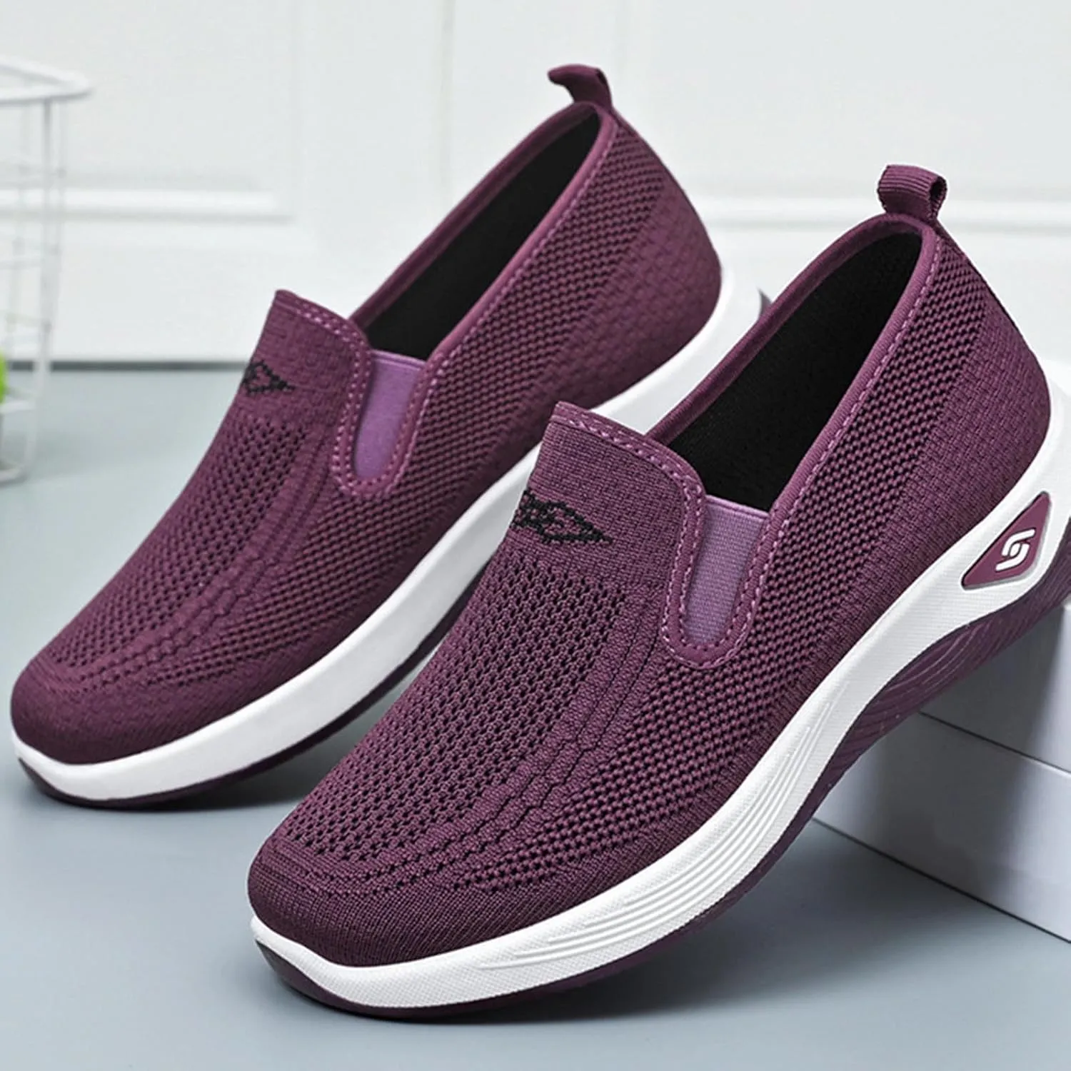 Women's Mesh Slip On Walking Shoes Fashion Sneaker Athletic Shoe Casual Comfortable Loafer Tennis Workout Sneakers