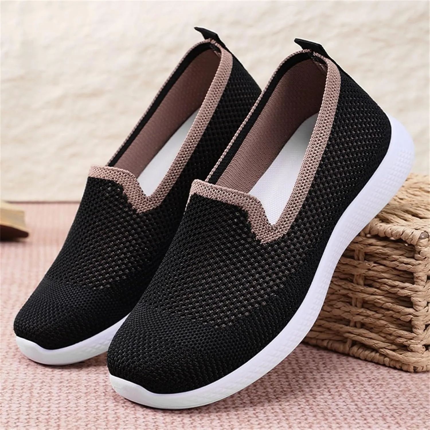 Womens Mesh Wedge Orthopedic Sneakers Comfor Lace Up Non Slip Casual Walking Shoes for Outdoor Sport Travel Hiking