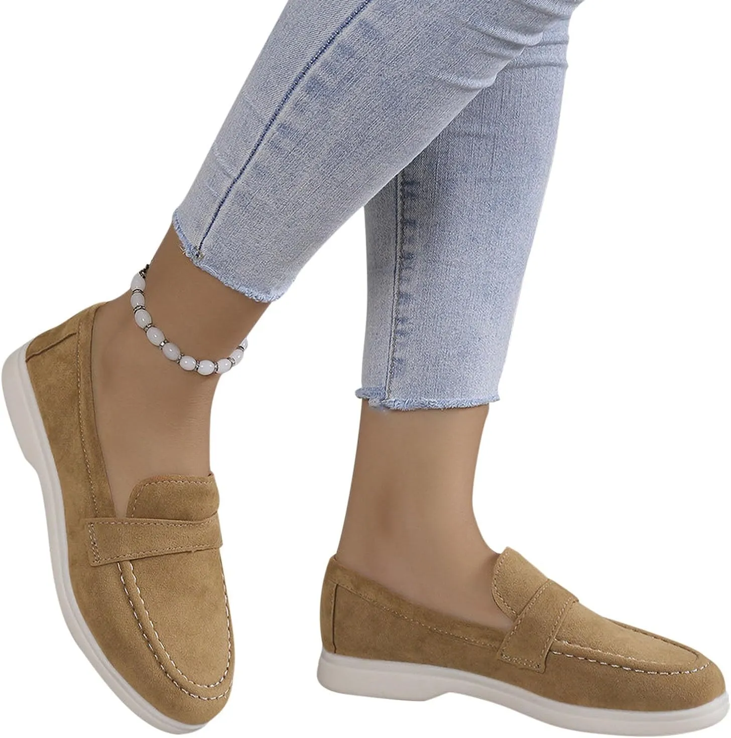 Womens Penny-Loafer Shoes 2025 Summer Loafers Fashion Comfortable Shoes Dressy Walking Flats for Casual and Business