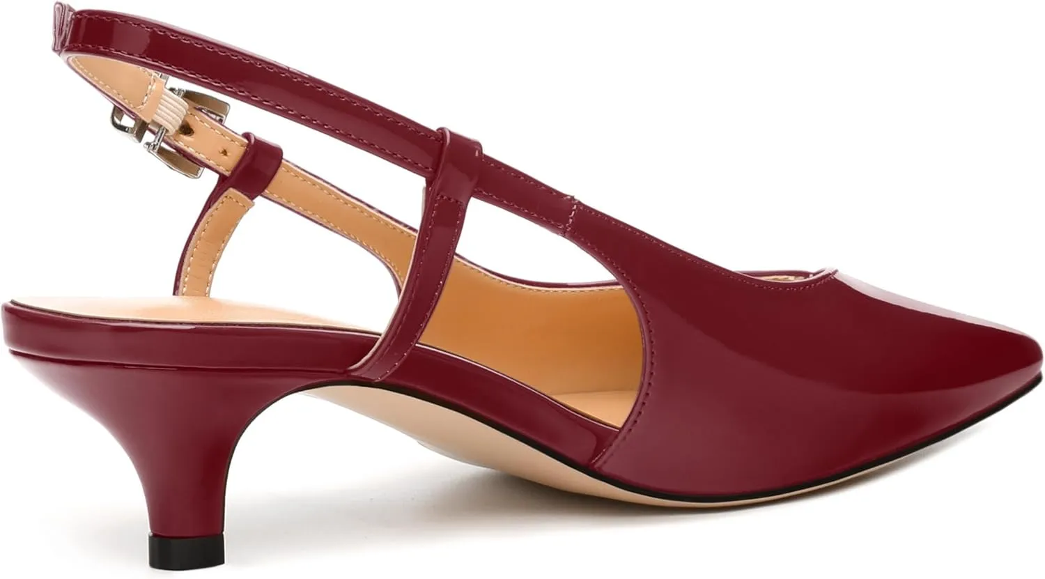 Women's Pumps, Pointed Toe Kitten Low Heels Pumps for Women, Closed Toe Slingback Low Heels Dress Shoes