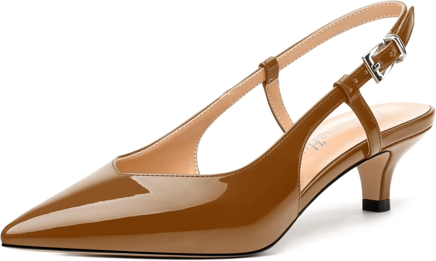 Women's Pumps, Pointed Toe Kitten Low Heels Pumps for Women, Closed Toe Slingback Low Heels Dress Shoes
