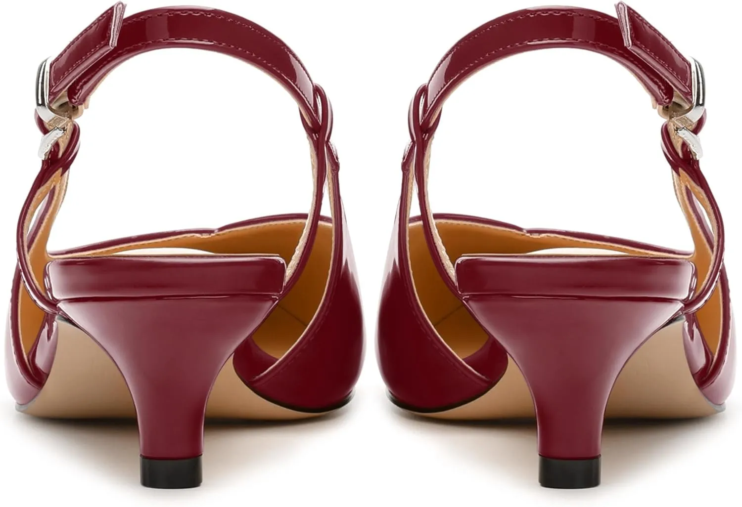 Women's Pumps, Pointed Toe Kitten Low Heels Pumps for Women, Closed Toe Slingback Low Heels Dress Shoes