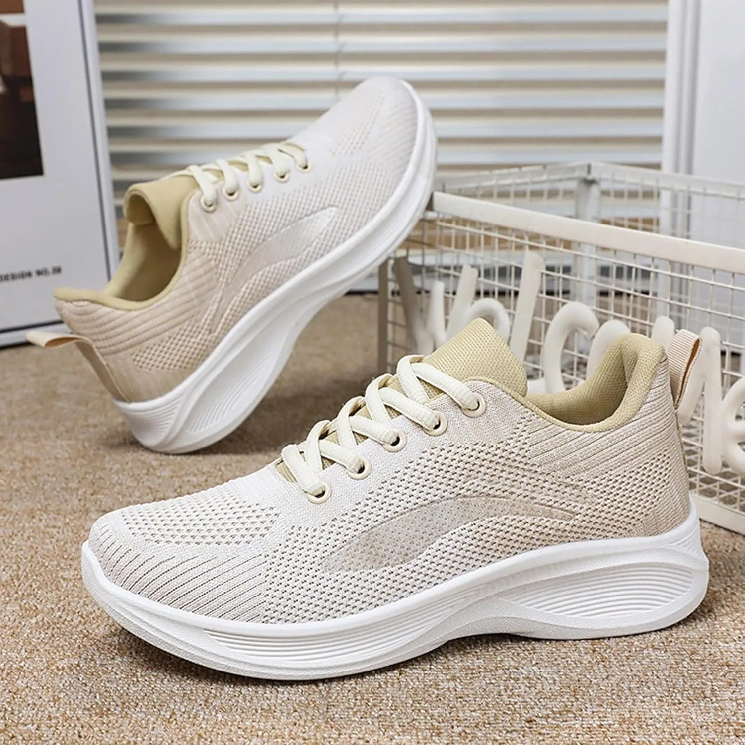 Women's Slip on Walking Shoes Tennis Lightweight Sneakers Workout Breathable Trainer Comfortable Fashion Sneakers