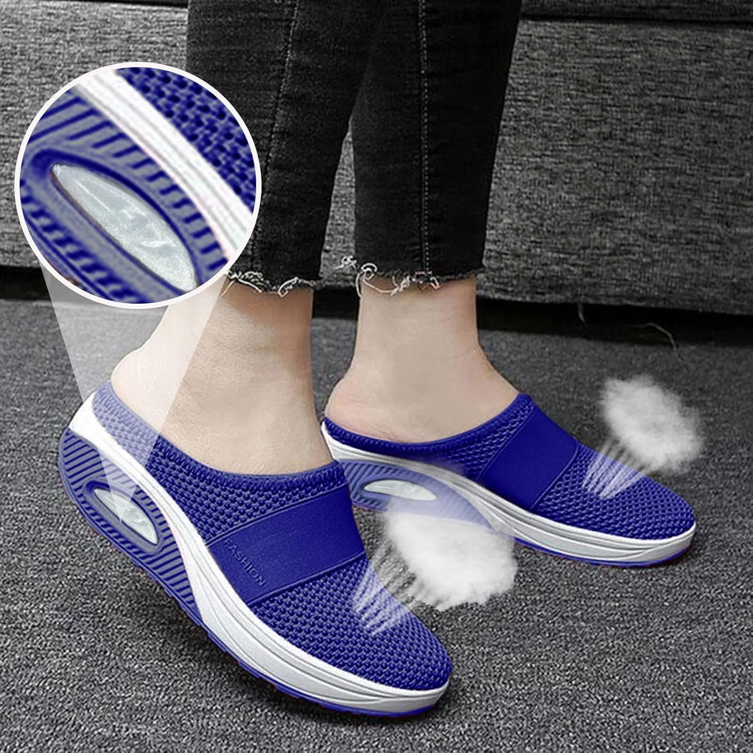 Womens Sneakers 7.5 Wide Width Slip On Shoes for Women with Arch Support Womens Running Sneakers Wide Toe Box Plantar Fasciitis Shoes Women Slip Ons Wide Tenis para Trabajo De Mujer Antideslizante
