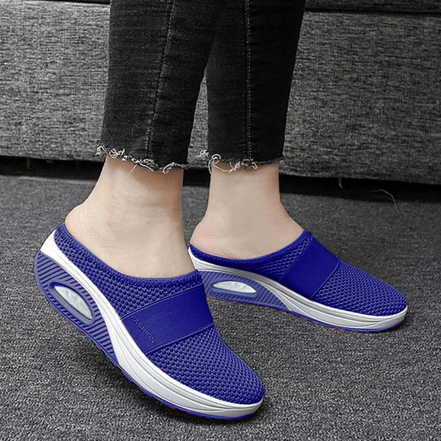 Womens Sneakers 7.5 Wide Width Slip On Shoes for Women with Arch Support Womens Running Sneakers Wide Toe Box Plantar Fasciitis Shoes Women Slip Ons Wide Tenis para Trabajo De Mujer Antideslizante