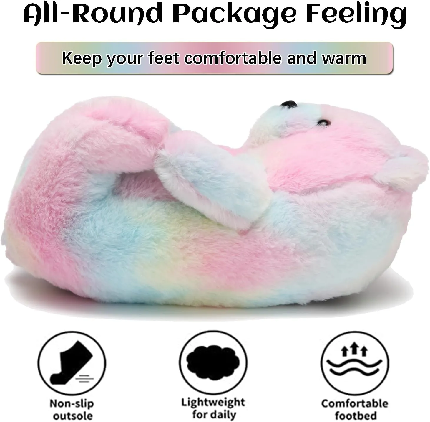 Women's Teddy Bear Slippers Mom Gift Slippers Cozy Women Fuzzy Indoor House Shoes Fun Costume for Adults Cute Animal Slides for Women Her Birthday Valentine's Gift Ideas