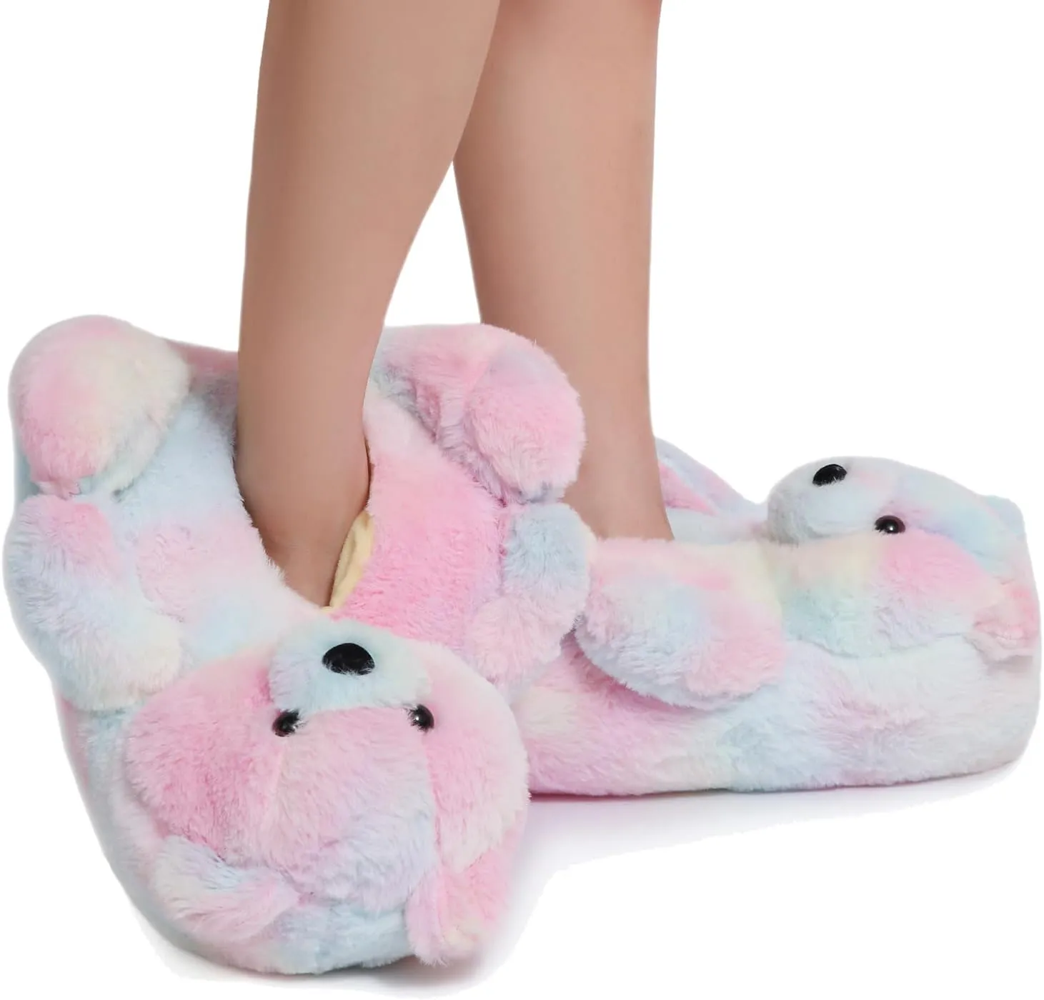 Women's Teddy Bear Slippers Mom Gift Slippers Cozy Women Fuzzy Indoor House Shoes Fun Costume for Adults Cute Animal Slides for Women Her Birthday Valentine's Gift Ideas