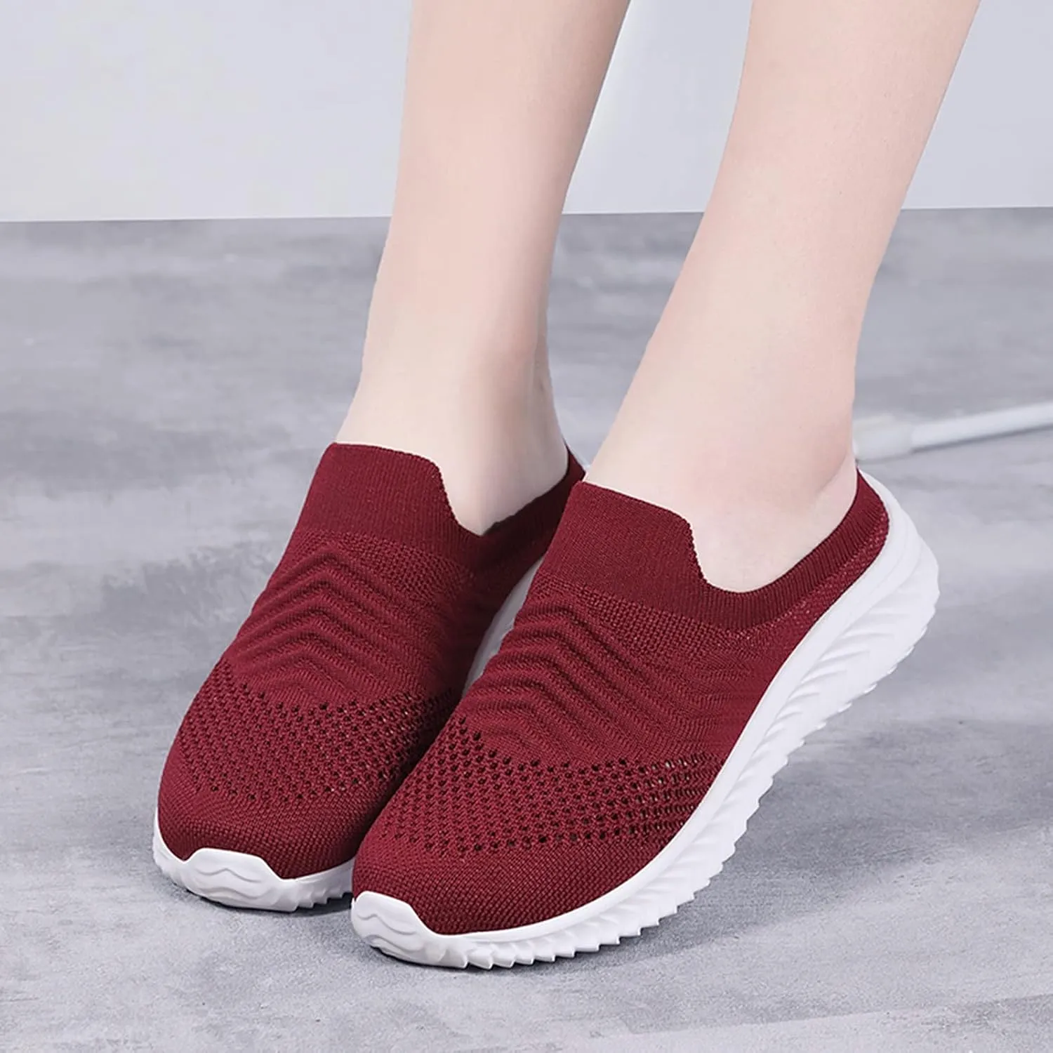 Women's White Fashion Sneakers Platform Sneakers for Women Fashion Flat Shoes for Women Comfortable Dressy Slip on Womens Loafers Wide Width Womens Slip On Sneakers