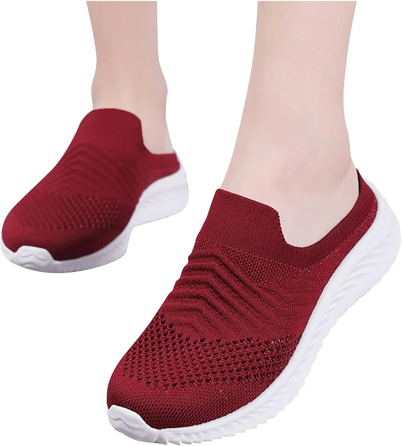 Women's White Fashion Sneakers Platform Sneakers for Women Fashion Flat Shoes for Women Comfortable Dressy Slip on Womens Loafers Wide Width Womens Slip On Sneakers