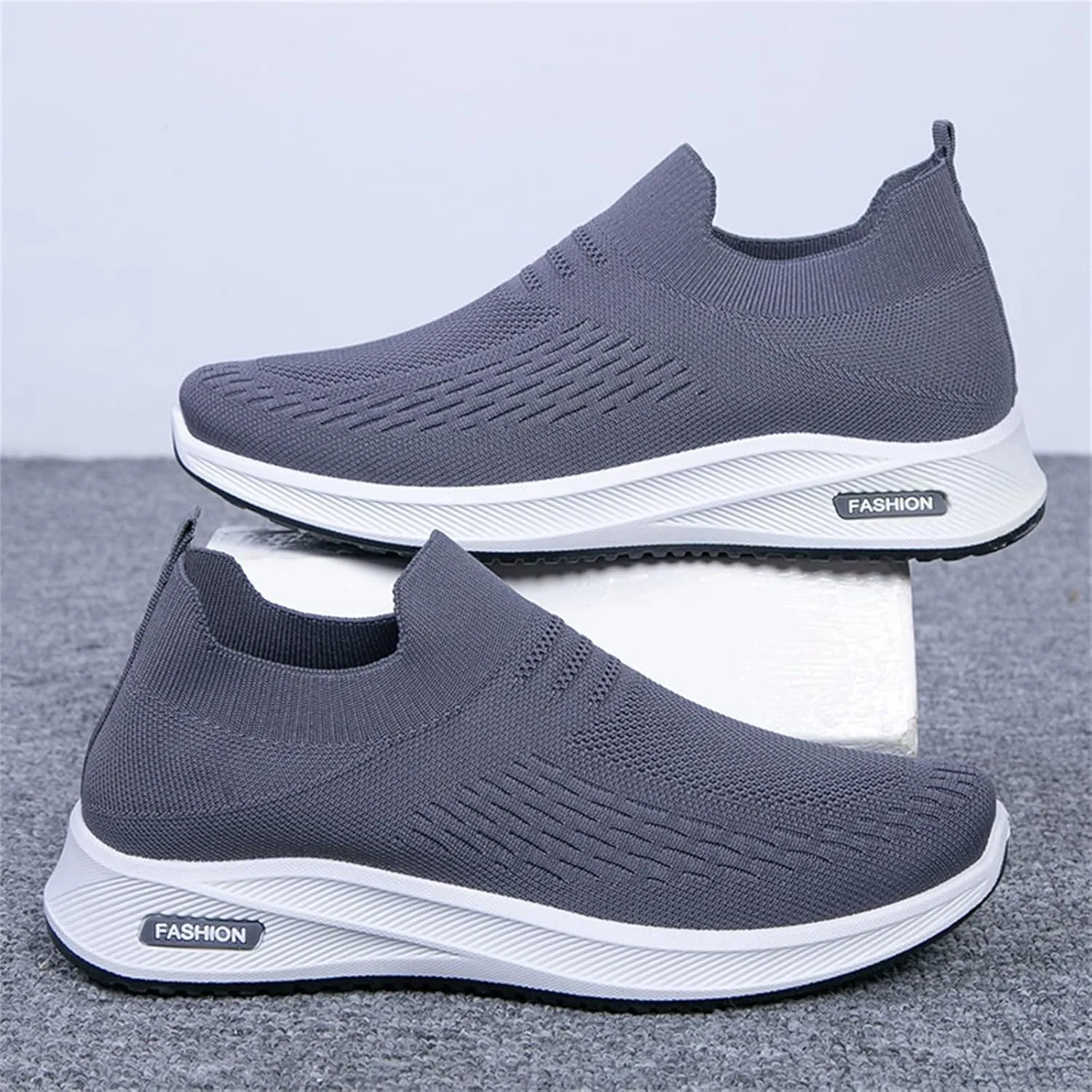 Women's Woven Orthopedic Breathable Shoes Arch Support Mesh Non Slip Sports Shoes Slip On Casual Sneaker for Men