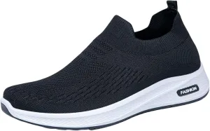 Women's Woven Orthopedic Breathable Shoes Arch Support Mesh Non Slip Sports Shoes Slip On Casual Sneaker for Men