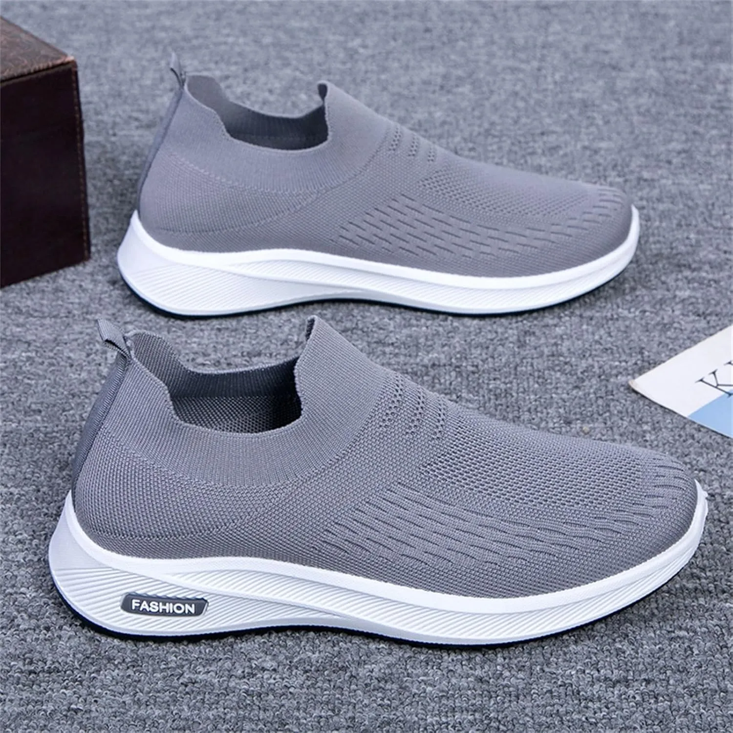 Women's Woven Orthopedic Breathable Shoes Arch Support Mesh Non Slip Sports Shoes Slip On Casual Sneaker for Men