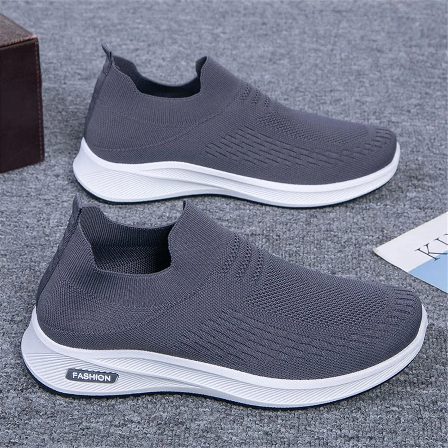 Women's Woven Orthopedic Breathable Shoes Arch Support Mesh Non Slip Sports Shoes Slip On Casual Sneaker for Men